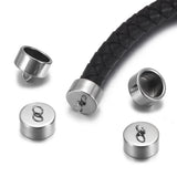 4pcs Stainless Steel End Cap Beads Spacer Charms for Leather Cord DIY Jewelry