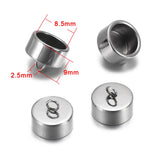 4pcs Stainless Steel End Cap Beads Spacer Charms for Leather Cord DIY Jewelry