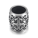 4pcs Stainless Steel Holy Cross 8mm Bead Charms for Leather Bracelets