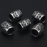 4pcs Stainless Steel Holy Cross 8mm Bead Charms for Leather Bracelets