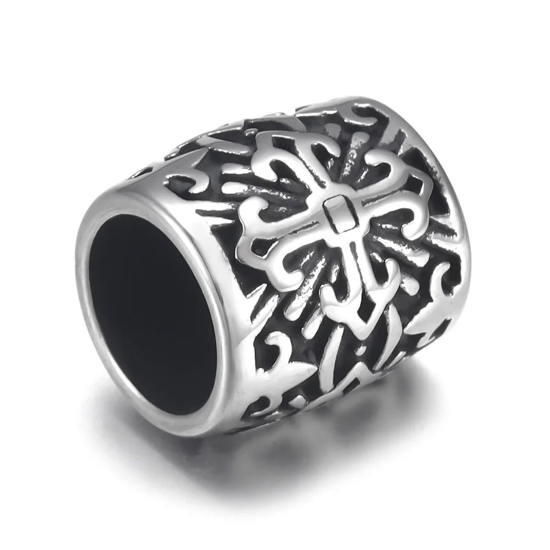 4pcs Stainless Steel Holy Cross 8mm Bead Charms for Leather Bracelets