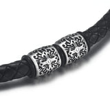 4pcs Stainless Steel Holy Cross 8mm Bead Charms for Leather Bracelets