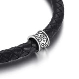 4pcs Stainless Steel Large Hole Beads Cylinder Rattan 8mm Leather Bracelet DIY