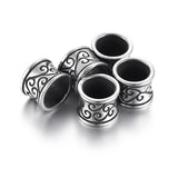 4pcs Stainless Steel Large Hole Beads Cylinder Rattan 8mm Leather Bracelet DIY