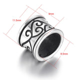 4pcs Stainless Steel Large Hole Beads Cylinder Rattan 8mm Leather Bracelet DIY