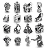 4pcs Stainless Steel Beads 5mm Hole Pando Bead Shaped Charms
