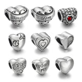 4pcs Stainless Steel Beads 5mm Hole Pando Bead Shaped Charms