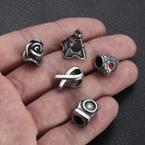 4pcs Stainless Steel Beads 5mm Hole Pando Bead Shaped Charms