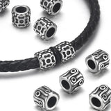 4pcs Stainless Steel Beads Charms for Leather Jewelry Bracelet Making