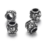 4pcs Stainless Steel Beads Charms for Leather Jewelry Bracelet Making
