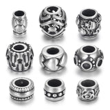 4pcs Stainless Steel Beads Charms for Leather Jewelry Bracelet Making
