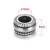 4pcs Stainless Steel Beads Charms for Leather Jewelry Bracelet Making