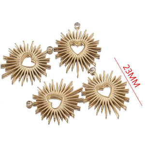 4pc Stainless Steel Boho Launch Pendants Love Heart Charms DIY Jewelry