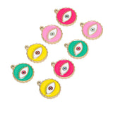 4pcs Stainless Steel Enamel Turkey Eyes Pendants Necklaces Bracelets Findings