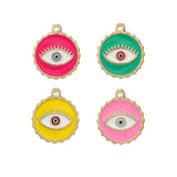 4pcs Stainless Steel Enamel Turkey Eyes Pendants Necklaces Bracelets Findings