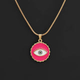4pcs Stainless Steel Enamel Turkey Eyes Pendants Necklaces Bracelets Findings