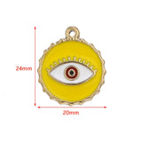 4pcs Stainless Steel Enamel Turkey Eyes Pendants Necklaces Bracelets Findings