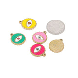 4pcs Stainless Steel Enamel Turkey Eyes Pendants Necklaces Bracelets Findings