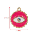 4pcs Stainless Steel Enamel Turkey Eyes Pendants Necklaces Bracelets Findings