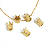 4pcs Plated 18K Crown Spacer Beads for Jewelry Making DIY Charm Bracelet