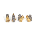 4pcs Stainless Steel 3D Squirrel Zircon Charms Pendants