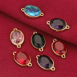 4pcs Clear Purple Glass Charm Earring Connectors Jewelry Making Supplies