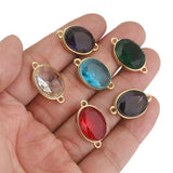 4pcs Clear Purple Glass Charm Earring Connectors Jewelry Making Supplies