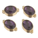 4pcs Clear Purple Glass Charm Earring Connectors Jewelry Making Supplies