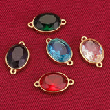 4pcs Clear Purple Glass Charm Earring Connectors Jewelry Making Supplies