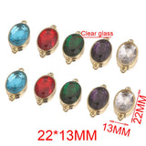 4pcs Clear Purple Glass Charm Earring Connectors Jewelry Making Supplies