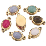 4pcs Stainless Steel Double Hole Stone Charms DIY Bracelet Supplies