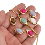 4pcs Stainless Steel Double Hole Stone Charms DIY Bracelet Supplies