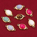 4pcs Stainless Steel Double Hole Stone Charms DIY Bracelet Supplies