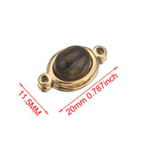 4pcs Stainless Steel Double Hole Stone Charms DIY Bracelet Supplies