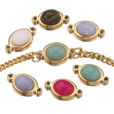 4pcs Stainless Steel Double Hole Stone Charms DIY Bracelet Supplies