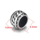 4pcs Stainless Steel Drum Bead 6mm Large Hole Jewelry Bracelet Making