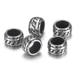 4pcs Stainless Steel Drum Bead 6mm Large Hole Jewelry Bracelet Making