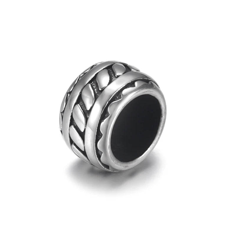 4pcs Stainless Steel Drum Bead 6mm Large Hole Jewelry Bracelet Making