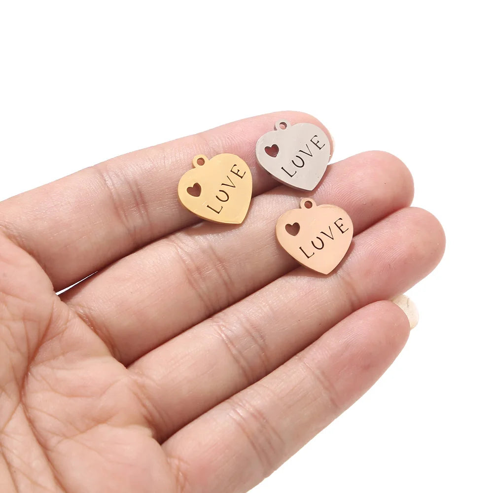 4pcs Stainless Steel Earrings Stamping Blank Tags Pendants DIY Charm Jewelry