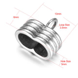 4pcs Stainless Steel End Beads with Loop 5mm for Jewelry