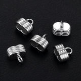 4pcs Stainless Steel End Beads with Loop 5mm for Jewelry
