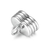 4pcs Stainless Steel End Beads with Loop 5mm for Jewelry
