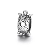 4pcs Stainless Steel European Beads Tortoise 5mm Hole Blacken Bead