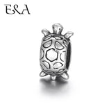 4pcs Stainless Steel European Beads Tortoise 5mm Hole Blacken Bead