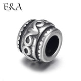 4pcs Stainless Steel Flower Drum Bead 6mm Metal Beads