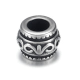 4pcs Stainless Steel Flower Drum Bead 6mm Metal Beads