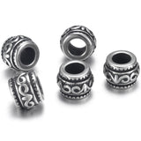 4pcs Stainless Steel Flower Drum Bead 6mm Metal Beads