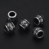 4pcs Stainless Steel Flower Drum Bead 6mm Metal Beads