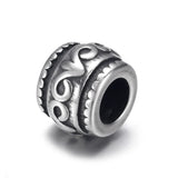 4pcs Stainless Steel Flower Drum Bead 6mm Metal Beads
