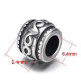 4pcs Stainless Steel Flower Drum Bead 6mm Metal Beads